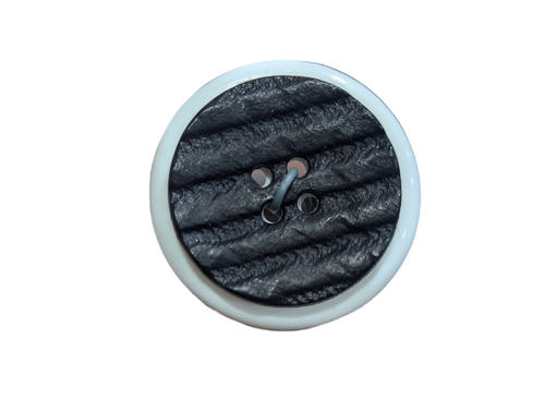 Black Ridged Button