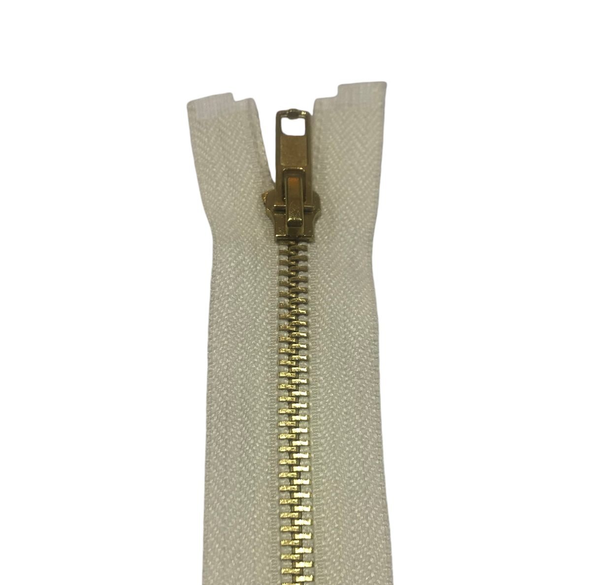 Open Ended Metal Teeth Zip, Cream|Minervas Bower – Minerva's Bower