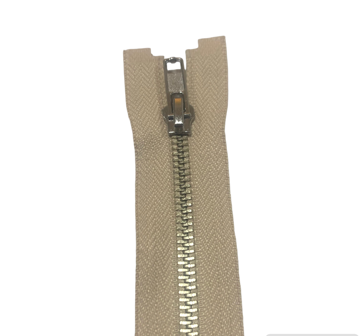 Open Ended Metal Teeth Zip, Natural|Minervas Bower – Minerva's Bower