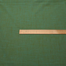 Load image into Gallery viewer, Green fabric cotton fabric texture swatch. Available at Minerva's Bower. Ruler included for scale
