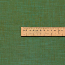 Load image into Gallery viewer, Green fabric cotton fabric texture swatch. Available at Minerva's Bower. Ruler included for scale