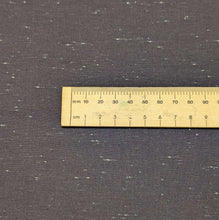 Load image into Gallery viewer, Textured dark grey background cotton fabric with small white specks. Available at Minerva's Bower. Ruler included for scale