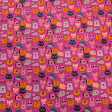 Load image into Gallery viewer, Flat lay of 100% Cotton Poplin,Pink Zoo for sale at Minerva&#39;s Bower