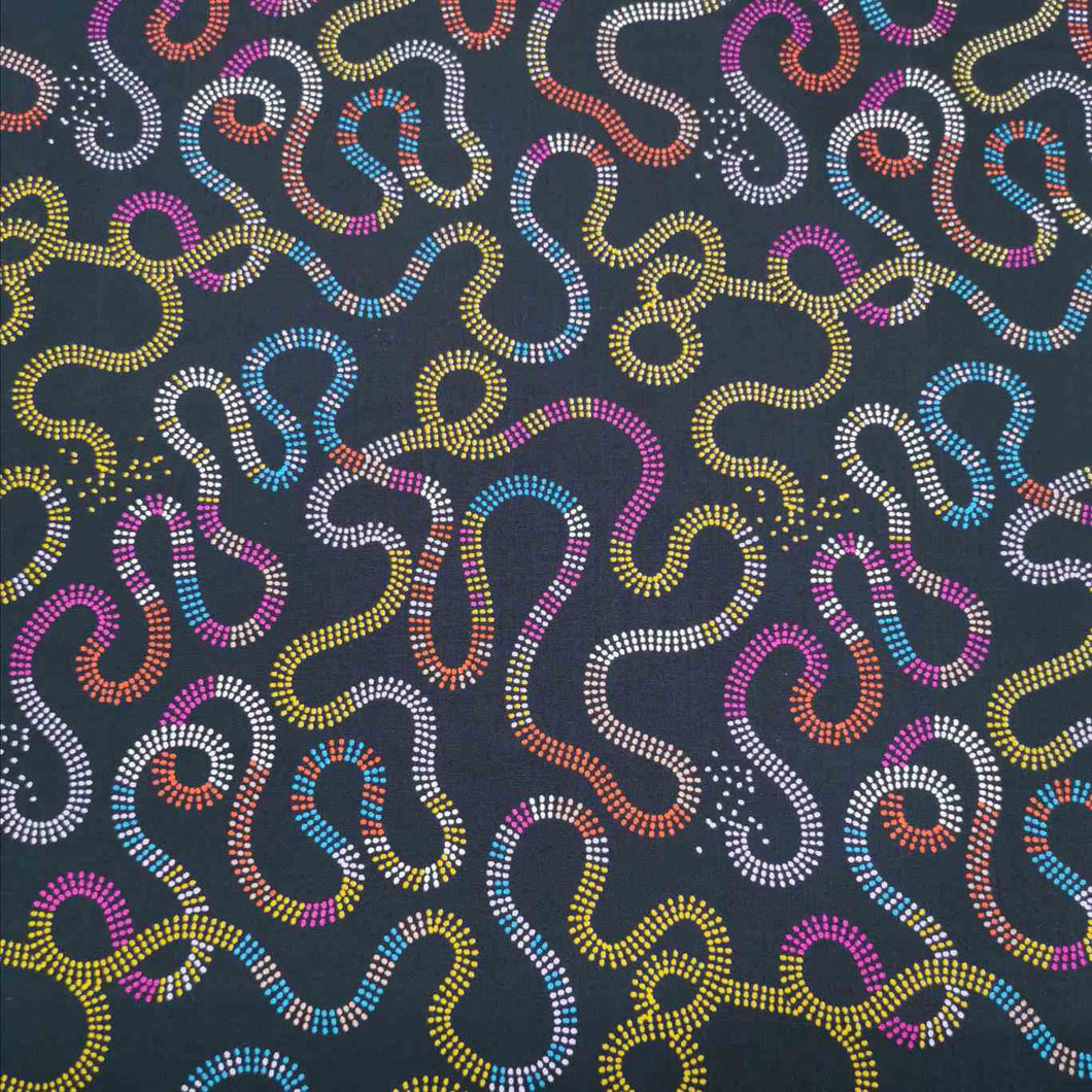 Flat lay of 100% Cotton, Pivot on Black by Ruby Star Society for sale at Minerva's Bower