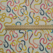 Load image into Gallery viewer, Flat lay of 100% Cotton, Pivot on Cream by Ruby Star Society, ruler included for scale, for sale at MInerva&#39;s Bower