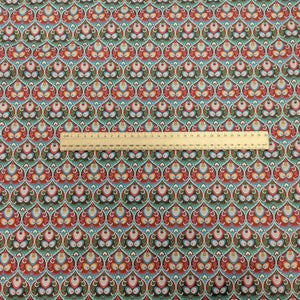 Liberty Tana Lawn Plume Hearts C  for sale at Minerva's Bower, ruler included for scale