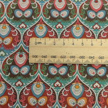 Load image into Gallery viewer, Close up of Liberty Tana Lawn Plume Hearts C  for sale at Minerva&#39;s Bower, ruler included for scale