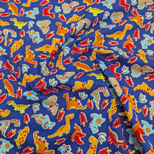 Load image into Gallery viewer, Flat drape of 100% Cotton Poplin, Dinos for sale at Minerva&#39;s Bower
