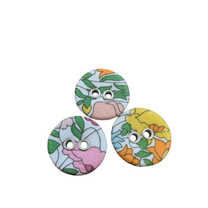 Liberty Tana Lawn Buttons, Poppy Forest A, 16mm 10 pack, for sale at Minerva's Bower