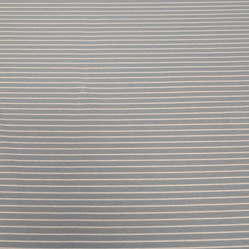 Whistle Jersey in Powder, stretch cotton jersey in blue with fine white stripe, for sale at Minerva's Bower