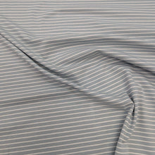 Load image into Gallery viewer, Drape of Whistle Jersey in Powder, stretch cotton jersey in blue with fine white stripe, for sale at Minerva&#39;s Bower