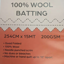 Load image into Gallery viewer, Pure Wool Batting Per Metre for sale at Minerva's Bower
