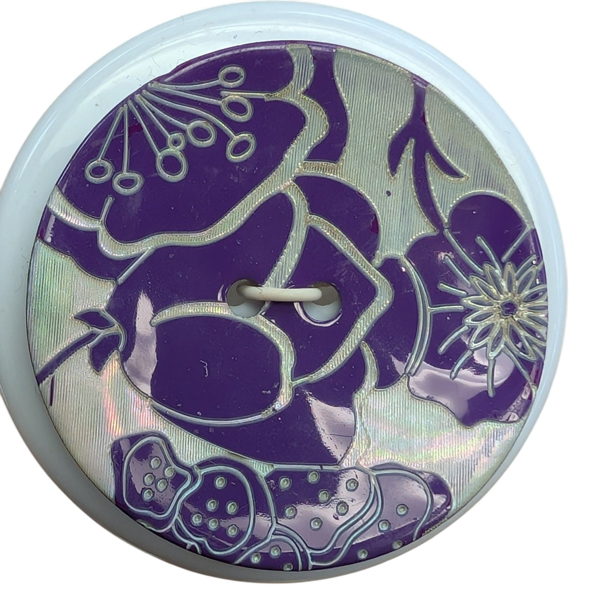Purple Floral Shell Button|Minervas Bower – Minerva's Bower
