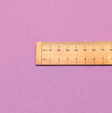 Load image into Gallery viewer, Close up flat lay of Quackers 100% Cotton Duck, Lilac, ruler included - for sale at Minerva's Bower