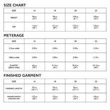 Load image into Gallery viewer, Extended size chart for Tessuti Patterns Robbie Pants paper pants for sale at Minerva&#39;s Bower