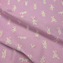 Load image into Gallery viewer, Flat drape of Ruby Star 85% Cotton 15% Linen, Lofi Linen Rabbeats in Wisteria - for sale at Minerva's Bower