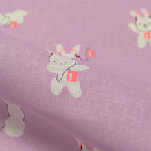 Load image into Gallery viewer, Close up of Ruby Star 85% Cotton 15% Linen, Lofi Linen Rabbeats in Wisteria - for sale at Minerva's Bower