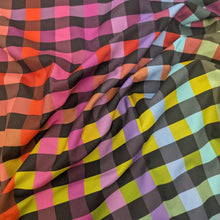 Load image into Gallery viewer, Flat drape of Extra Wideback 100% Cotton, Rainbow Check, for sale at Minerva's Bower