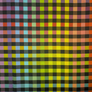 Flat lay of Extra Wideback 100% Cotton, Rainbow Check, for sale at Minerva's Bower
