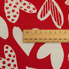 Load image into Gallery viewer, Close up flat lay of 100% Cotton Poplin, Red Heart for sale at Minerva&#39;s Bower, ruler included for scale