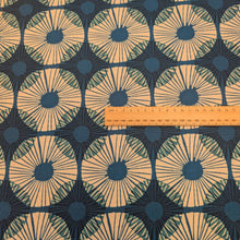 Load image into Gallery viewer, Flat lay of Premium Ruby Star linen cotton, Reimagined Landscapes - Blue, with a ruler included for scale, for sale at Minerva&#39;s Bower