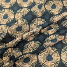 Load image into Gallery viewer, Flat drape of Premium Ruby Star linen cotton, Reimagined Landscapes - Blue, for sale at Minerva&#39;s Bower