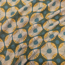 Load image into Gallery viewer, Flat drape of Premium Ruby Star linen cotton, Reimagined Landscapes - Green, for sale at Minerva&#39;s Bower