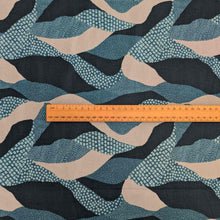 Load image into Gallery viewer, Flat lay of Ruby Star Cotton, Reimagined Landscapes, for sale at MInerva&#39;s Bower, ruler included for scale