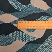 Load image into Gallery viewer, Close up of Ruby Star Cotton, Reimagined Landscapes, for sale at MInerva&#39;s Bower, ruler included for scale