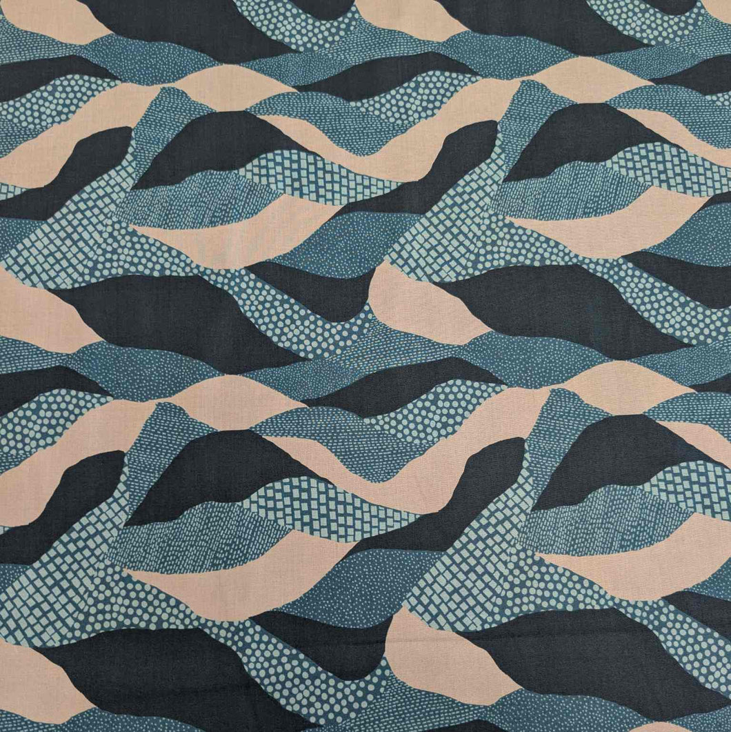 Flat lay of Ruby Star Cotton, Reimagined Landscapes, for sale at MInerva's Bower