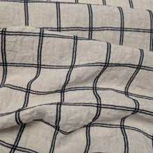 Load image into Gallery viewer, Flat drape of Remi 88% Linen 12% Rayon Check - for sale at Minerva's Bower