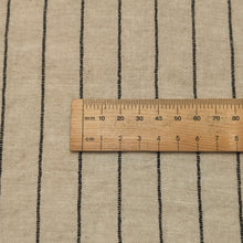 Load image into Gallery viewer, Close up flat lay of Remi 92% Linen 8% Rayon Stripe, ruler included for scale - or sale at Mineva's Bower