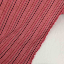 Load image into Gallery viewer, Selvedge edge of Rhubarb Stripe 40% linen 60% cotton- for sale at Minerva's Bower