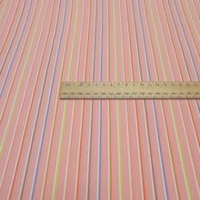 Load image into Gallery viewer, Flat lay of 100% Indian Cotton Rosebud Stripe, Warp and Weft Mystic Fable by Ruby Star Society - ruler included for scale, available at Minerva's Bower