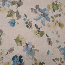 Load image into Gallery viewer, Flat lay Saku 55% Linen 45% Cotton Blue - for sale at Minerva's Bower