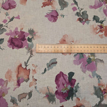 Load image into Gallery viewer, Flat lay Saku 55% Linen 45% Cotton Mauve, ruler included for scale - for sale at Minerva's Bower
