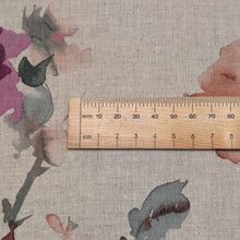 Load image into Gallery viewer, Close up flat lay Saku 55% Linen 45% Cotton Mauve, ruler included for scale - for sale at Minerva's 