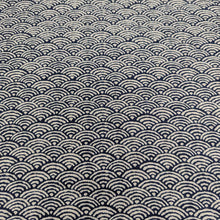 Load image into Gallery viewer,  Japanese 100% cotton Indigo fabric with traditional wave design, for sale at Minervas Bower