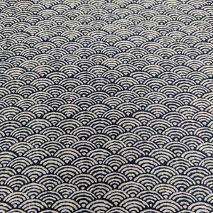 Japanese 100% cotton Indigo fabric with traditional wave design, for sale at Minervas Bower