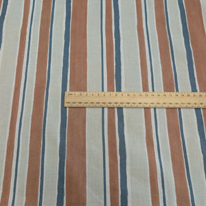 Japanese Cotton Batiste, Sienna Stripe for sale at Minerva's Bower, ruler included for scale