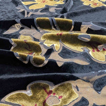 Load image into Gallery viewer, Flat drape of Silk Burnout Velvet, Antique Gold Floral, for sale at Minerva&#39;s Bower