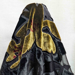 Drape of Silk Burnout Velvet, Antique Gold Floral, for sale at Minerva's Bower