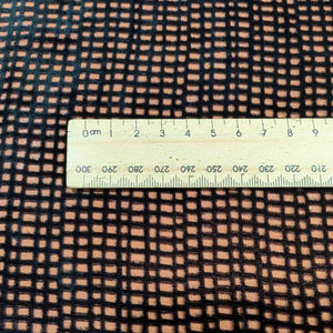Close up of Silk Burnout Velvet, Crosshatch, for sale at Minerva's Bower, ruler included for scale