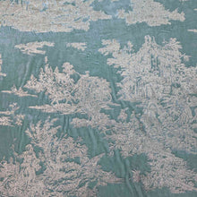 Load image into Gallery viewer, Flat lay of Silk Velvet, Gold Foil on Mint, for sale at MInerva&#39;s Bower