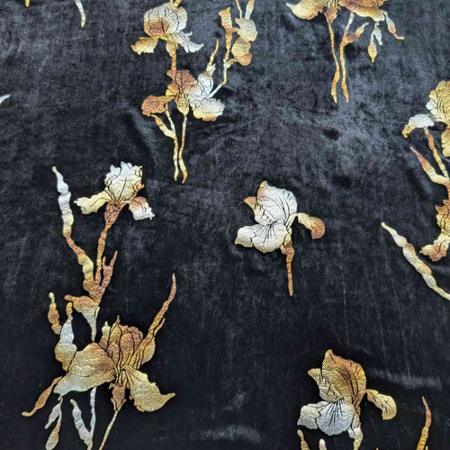 Flat lay of Silk Velvet, Golden Iris, for sale at Minerva's Bower
