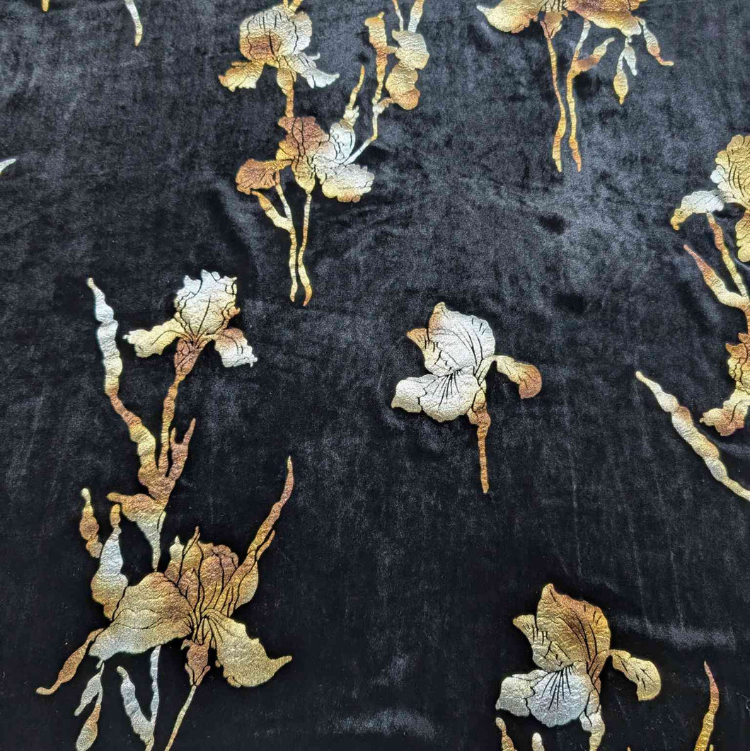 Flat lay of Silk Velvet, Golden Iris, for sale at Minerva's Bower