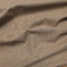 Load image into Gallery viewer, Flat drape of Sophie Stripe 55% linen and 45% cotton, Mocha - for sale at Minerva's Bower