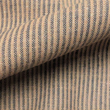 Load image into Gallery viewer, Close up of Sophie Stripe 55% linen and 45% cotton, Mocha - for sale at Minerva's Bower
