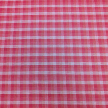 Load image into Gallery viewer, Flat lay of linen cotton Sorbet Gingham, in pinks and white. Available at Minerva&#39;s Bower