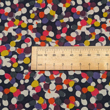 Load image into Gallery viewer, Close up flat lay of 100% Cotton Sparkle Dot, Pink,  ruler included for scale - for sale at Minerva's Bower
